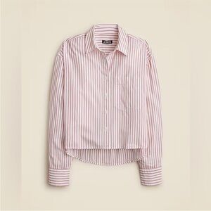 J. Crew Étienne cropped button-up shirt in striped cotton poplin
